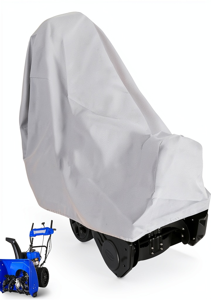 Snow blower covered with OUTTDID heavy duty cover in a garage