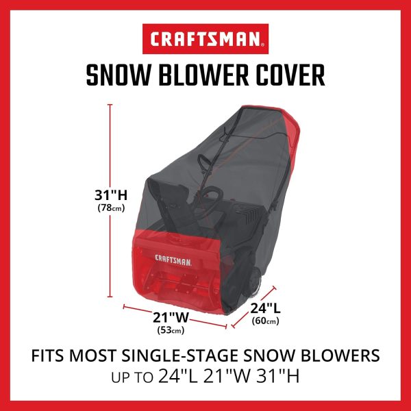 Craftsman Snow Blower Cover Heavy Duty Polyester Black Red-1