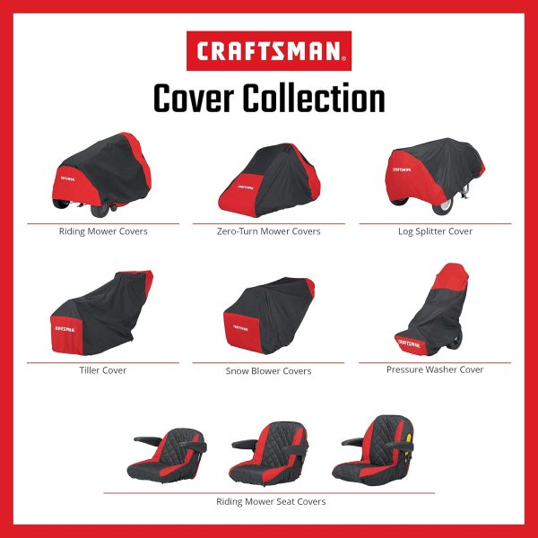Craftsman Snow Blower Cover Heavy Duty Polyester Black Red-4