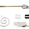 Front Mount Toilet Flush Handle iFealClear Brass Lever White-3