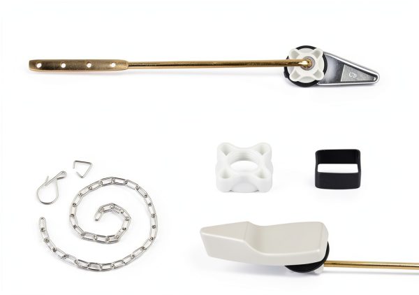 Front Mount Toilet Flush Handle iFealClear Brass Lever White-3