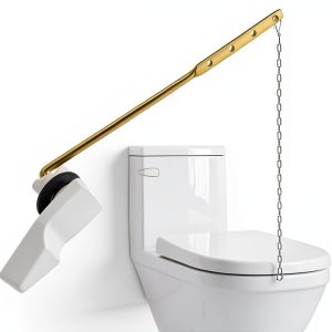 Front Mount Toilet Flush Handle iFealClear Brass Lever White-0