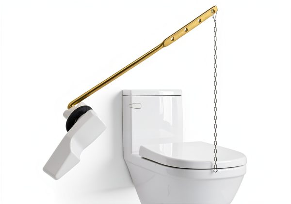 Front Mount Toilet Flush Handle iFealClear Brass Lever White-0