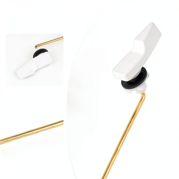 Front Mount Toilet Flush Handle iFealClear Brass Lever White-2
