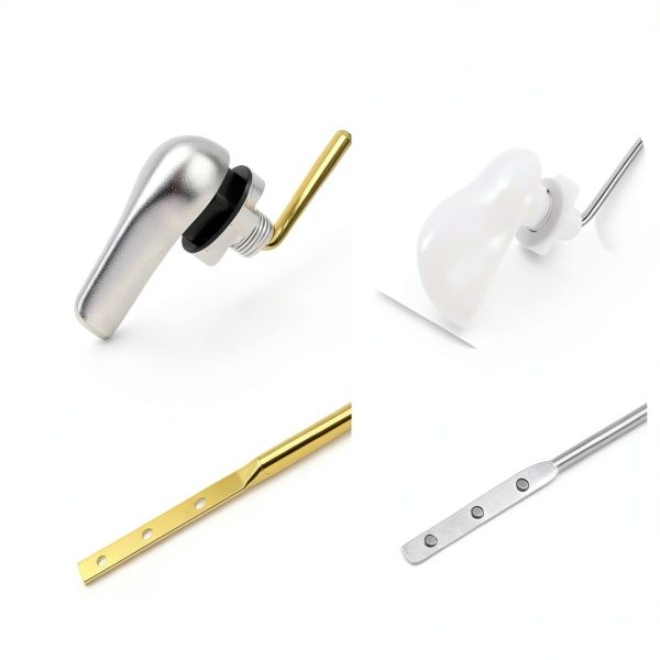 Metal Toilet Handle Kit SuCiiBo Adjustable Brass Lever Polished Chrome-4