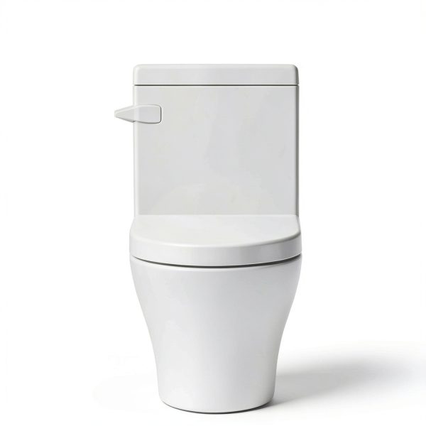 Front Mount Toilet Flush Handle iFealClear Brass Lever White-1