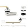 Metal Toilet Handle Kit SuCiiBo Adjustable Brass Lever Polished Chrome-5