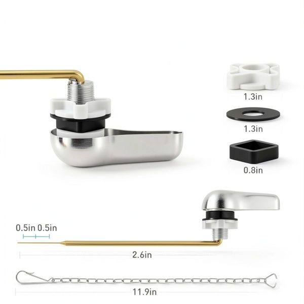 Metal Toilet Handle Kit SuCiiBo Adjustable Brass Lever Polished Chrome-5