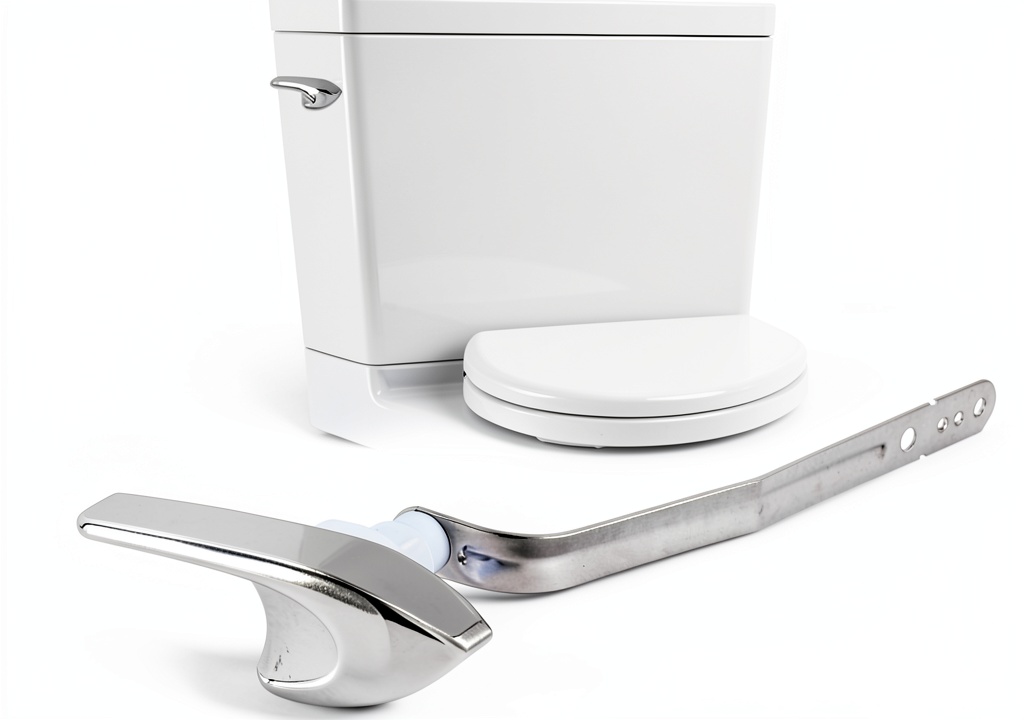 Installing OasisFlow Chrome Side Mount Toilet Flush Lever Adjustable KL87115-CP on a wooden workbench