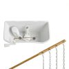 Front Mount Toilet Flush Handle iFealClear Brass Lever White-4