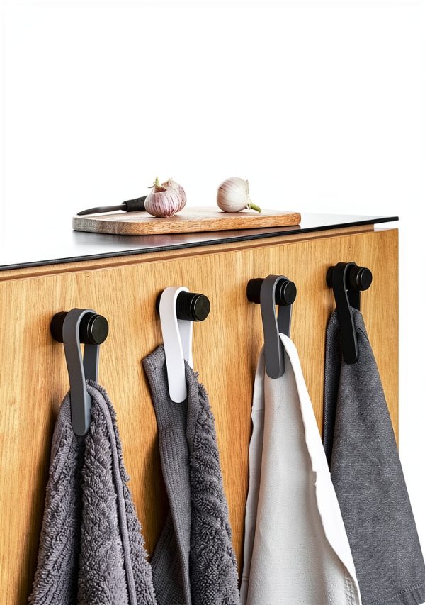 Zone Denmark Loop Towel Clip Magnetic Hanger Black Pack of 2-2
