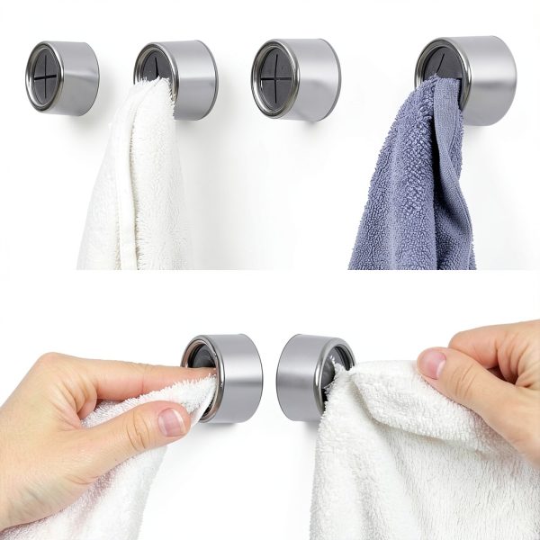 Kitchen Towel Hooks Philbinden 9-Piece Round Chrome Finish Set-2