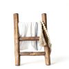 Wooden Tea Towel Ladder by FUIN Mini Rustic Farmhouse Stand Brown-1