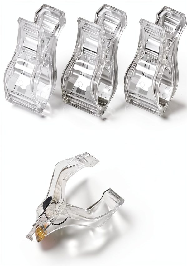 Towel Clips 4-Piece Set Transparent ABS Kitchen Towel Hooks by XLANMAY-0