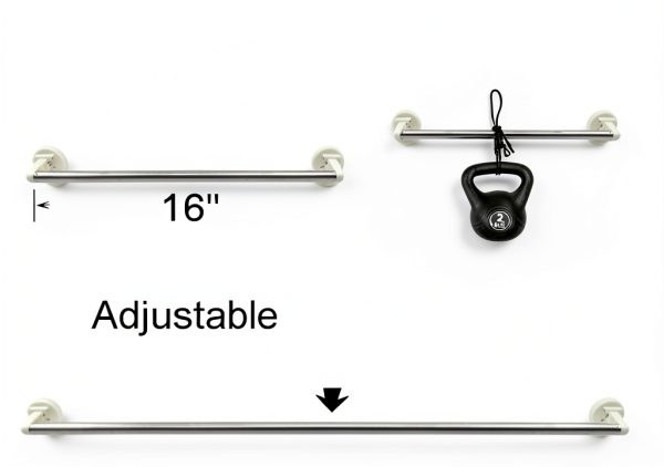 YYST Type-C Magnetic Towel Bar Holder Rack 16"-38" Adjustable White-2