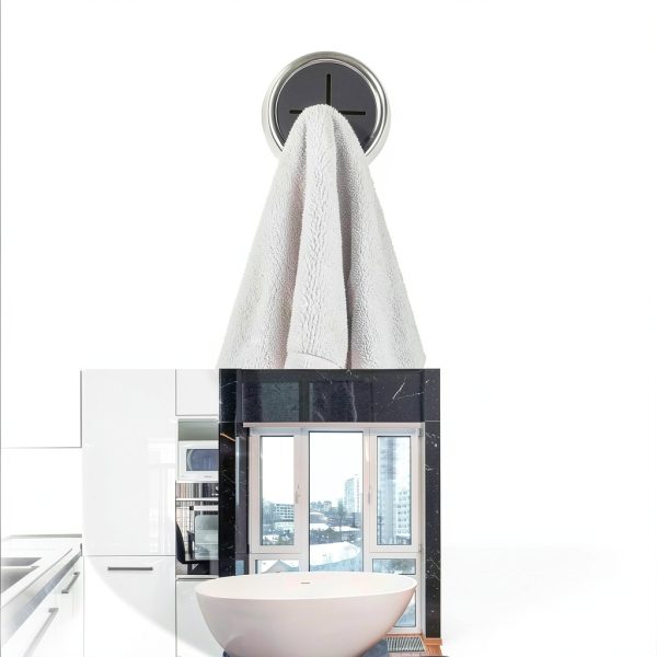 Kitchen Towel Hooks Philbinden 9-Piece Round Chrome Finish Set-5