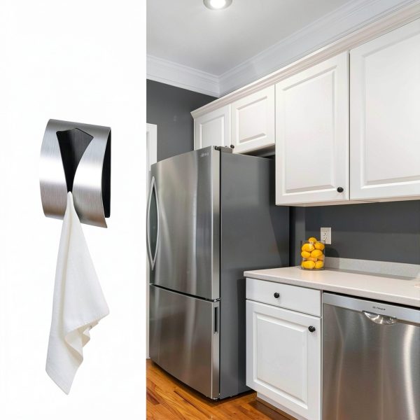 Towel Hook DUMEALAGR Stainless Steel Kitchen Wall Mount Non Drilling-6
