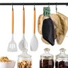 Knit Kitchen Towel Holder Matwsec Boho Crochet 2 Hooks Beige Green-4