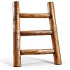 Wooden Tea Towel Ladder by FUIN Mini Rustic Farmhouse Stand Brown-0
