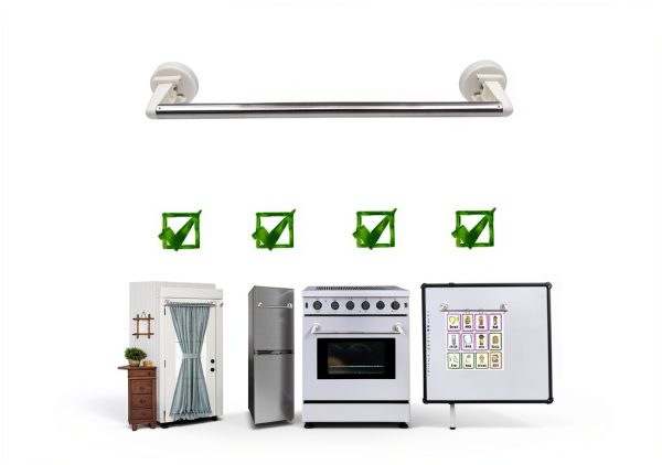 YYST Type-C Magnetic Towel Bar Holder Rack 16"-38" Adjustable White-5