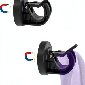 YYST Magnetic Towel Hook Kitten Proof Black Door 2 pcs-0
