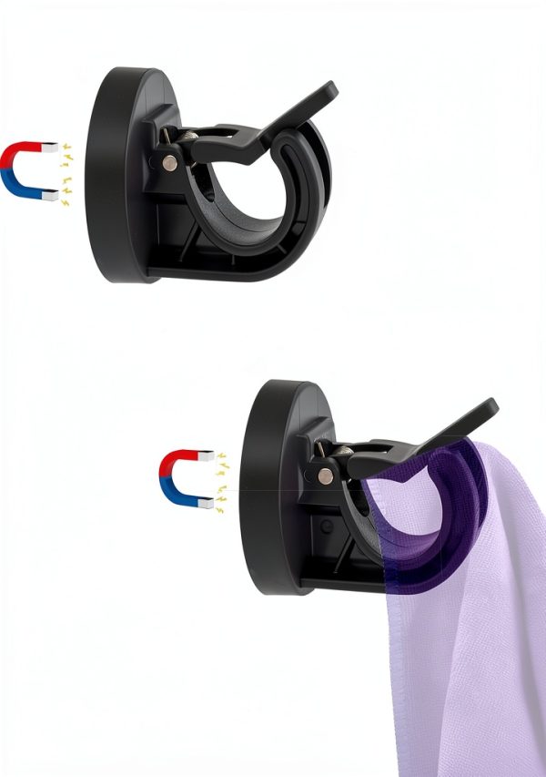 YYST Magnetic Towel Hook Kitten Proof Black Door 2 pcs-0
