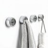 Adhesive Kitchen Dish Towel Holder - 4Pcs Towel Hooks for Cabinet, Push Hand Towel Hanger, Dish Cloth Rag Holder for Home Bathrooms, Kitchens, Garages, RV, Within Easy Reach, Grey-0