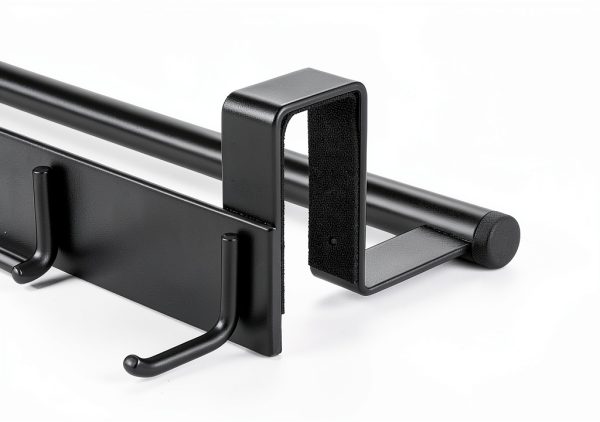 Over the Cabinet Door Towel Bar by KES – Matte Black Hooks 2‑Pack-6