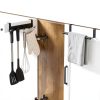 Over the Cabinet Door Towel Bar by KES – Matte Black Hooks 2‑Pack-0