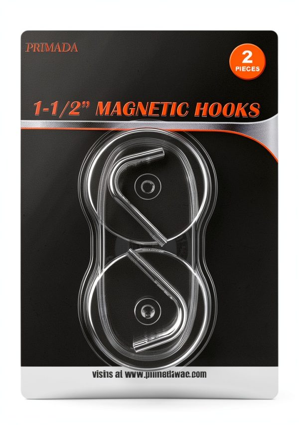 Extra-Strong Set Magnetic Hooks, 2pc, Chrome, 2 Count-2