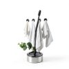 Adhesive Kitchen Dish Towel Holder - 4Pcs Towel Hooks for Cabinet, Push Hand Towel Hanger, Dish Cloth Rag Holder for Home Bathrooms, Kitchens, Garages, RV, Within Easy Reach, Grey-2