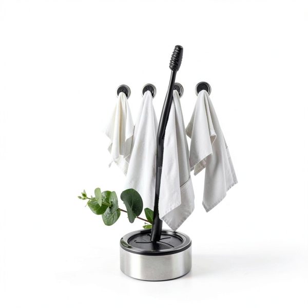 Adhesive Kitchen Dish Towel Holder - 4Pcs Towel Hooks for Cabinet, Push Hand Towel Hanger, Dish Cloth Rag Holder for Home Bathrooms, Kitchens, Garages, RV, Within Easy Reach, Grey-2