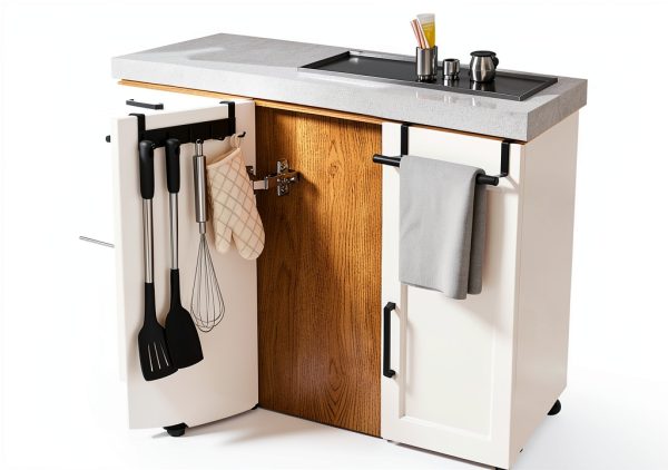 Over the Cabinet Door Towel Bar by KES – Matte Black Hooks 2‑Pack-3