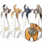 Christmas Funny Cat Butt Towel Holder by Ceenna 4‑Piece Towel Hook Set-0