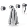 Adhesive Kitchen Dish Towel Holder - 4Pcs Towel Hooks for Cabinet, Push Hand Towel Hanger, Dish Cloth Rag Holder for Home Bathrooms, Kitchens, Garages, RV, Within Easy Reach, Grey-6