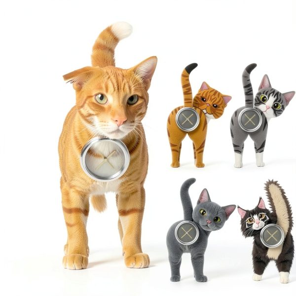 Christmas Funny Cat Butt Towel Holder by Ceenna 4‑Piece Towel Hook Set-1