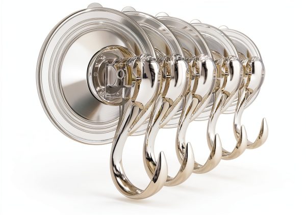 VIS'V Large Suction Cup Hooks with Wipes, Heavy Duty, Removable and Reusable, Clear, 5 Pcs-0