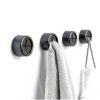 Adhesive Kitchen Towel Hooks 4Pcs Matte Black Dish Towel Holder-0