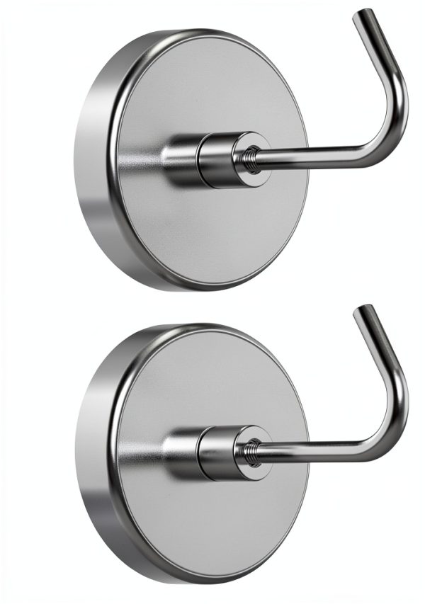 Extra-Strong Set Magnetic Hooks, 2pc, Chrome, 2 Count-1