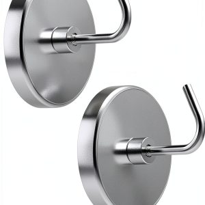 Extra-Strong Set Magnetic Hooks, 2pc, Chrome, 2 Count-0