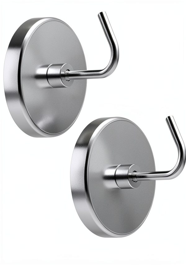 Extra-Strong Set Magnetic Hooks, 2pc, Chrome, 2 Count-0